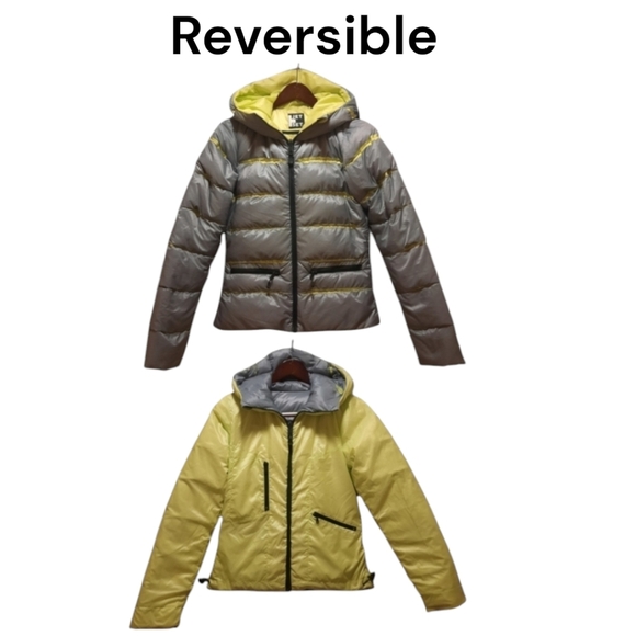 Luxury Swiss JET SET Goose Down Reversible Performance Ski Jacket Puffer Coat - Picture 1 of 16